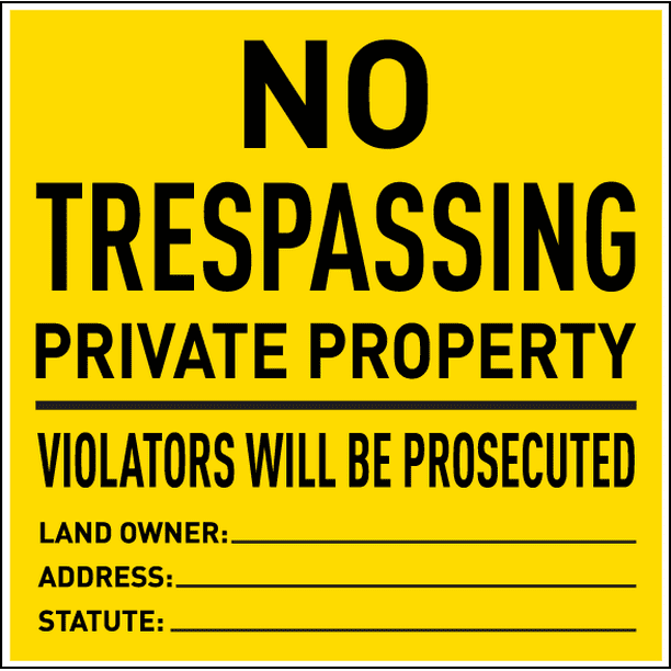 Nostalgia Burst Premium Acrylic Sign No Trespassing 27x18 CGSignLab 5-Pack 
